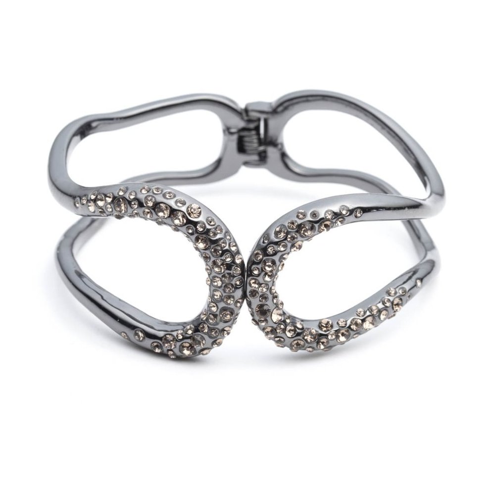 Crystal Encrusted Hinged Bracelet
